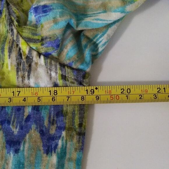 Thomas & Olivia Zip Front Blazer Jacket Top 3/4 Sleeve Drawstring Waist Abstract - Picture 8 of 8